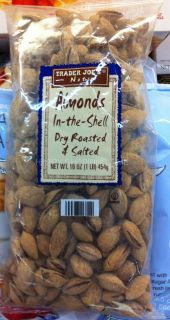 Trader Joes Almonds in The Shell Dry Roasted Salted 16 oz 1 Pound 454