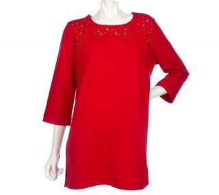Sport Savvy Stretch Jersey Knit Tunic with Stud Detail   A202356
