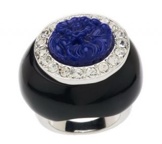 Kenneth Jay Lanes Etched Floral Deco Inspired Ring   J270457