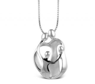 Loving Family Two Parent, Two Child Sterling Pendant w/Chain
