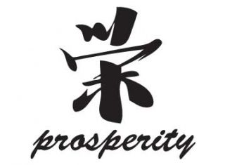 Prosperity Japanese Symbol Uppercase Vinyl Living Wall Sticker Many