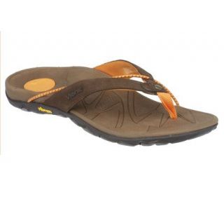 Vionic by Orthaheel Cascade Leather &Bungee Thong Sandals —