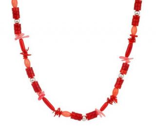 Southwestern Sterling Colors of Coral Beaded 36 Necklace   J36361