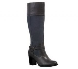 White Mountain Sapphire Tall Shaft Boots on Stacked Heel —