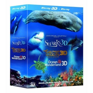 JEAN COUSTEAU DOLPHINS & WHALES, SHARKS, OCEAN WONDERLAND 3D Blu ray