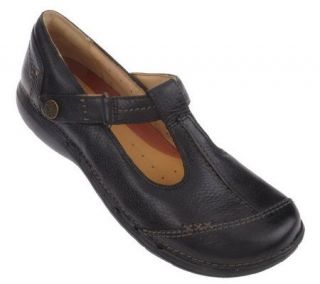 Clarks Unstructured Un.Braid Leather T Strap Mary Janes —