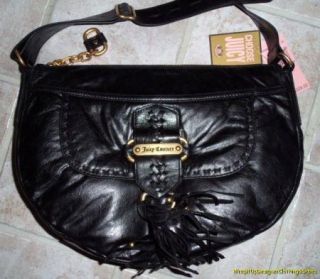 Juicy Couture Purse Handbag Black Leather NWT $328