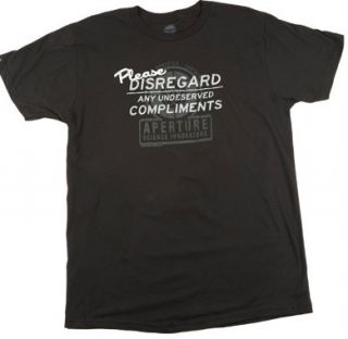 WOW Portal 2 Tshirt Please Disregard Any Undeserved Compliments