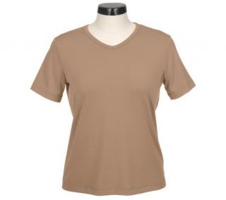 Susan Graver Essentials Butterknit V neck Short Sleeve T shirt
