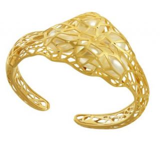 Gold Expressions Radici Caged Cultured FW PearlCuff, 14K Gold
