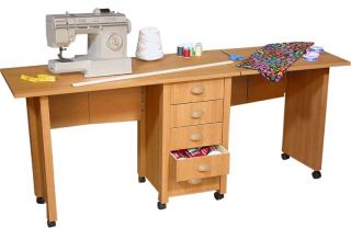 Double Folding Mobile Desk / Caster Sewing Craft Table