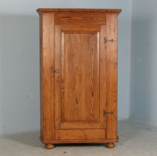 Antique Large One Door Pine Corner Cabinet Cupboard Sweden Dated 1853