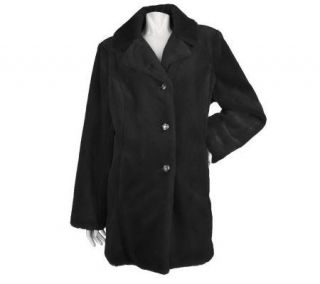 Dennis Basso Sheared Faux Mink Single Breasted 3/4 Length Coat