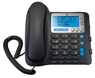Telstra T800 Handsfree Corded Landline Phone LCD Display Clock Extra