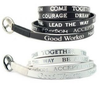 Good Works Set of 2 Inspiration Wrap Bracelets —