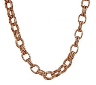 Bronzo Italia 24 Textured Double Rolo Link Necklace   J272761