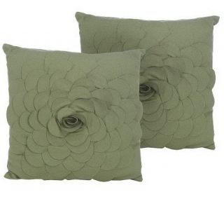 Isaac Mizrahi Live Set of 2 Petal Design 18x18 Felt Pillows