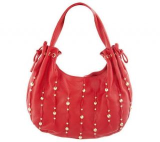 Fiore by Isabella Fiore Leather Studded Hobo —