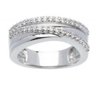 As IsEpiphany Platinum Clad D MQ. Cross Over Band Ring —