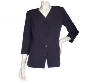 Linea by Louis DellOlio Fully Lined Button Front V neck Jacket