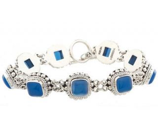 Suarti Artisan Crafted Sterling Blue Agate 7 1/2 Bracelet —