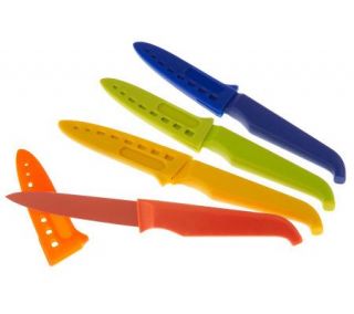 Rachael Ray Colored Nonstick Set of 4 Paring Knives —