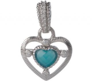 Judith Ripka Sterling Blue Chalcedony Heart Enhancer —