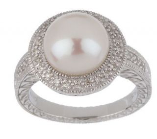 AffinityDiamond 1/10 ct tw Cultured FreshwaterPearl Sterling Ring 