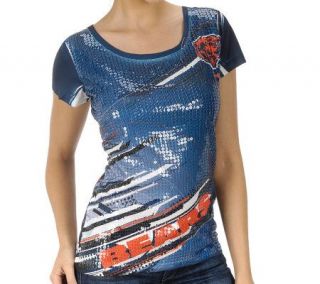 NFL Bears Womens Sublimated Sequin T Shirt —
