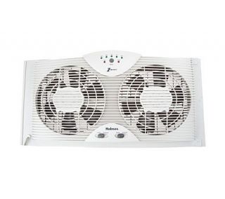 Holmes 2 Speed 1Touch Twin Window Fan with Thermostat —