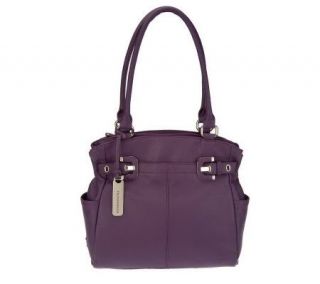 Tignanello Pebble Leather North/South Tote with Buckle Detail 
