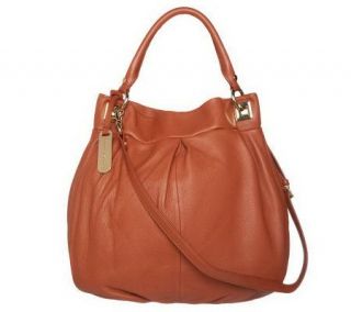 Emma & Sophia Pebble Leather Satchel with Removable Strap —