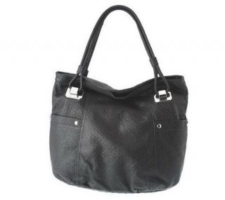 As Is B. Makowsky Woven Embossed Glove Leather Shopper —