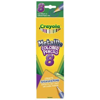 NEW Crayola 8ct Metallic FX Colored Pencils Set Art School Drawing