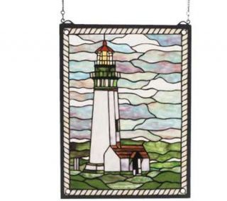 Tiffany Style Yaquina Head Lighthouse Window Panel   H123567