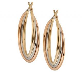 EternaGold Tri color Triple Hoop Earrings 14K Gold   J271272