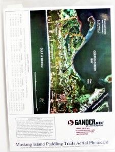 Mustang Island Paddling Trails Aerial Map PHOTOCARD New