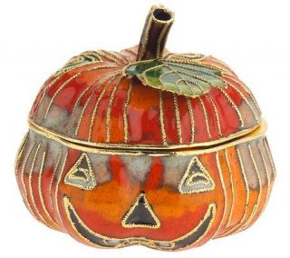 Cloisonne Miniature Harvest Pumpkin Trinket Box —