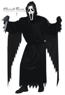 GHOST FACE SCREAM Costume & Mask  Size Adult One Size to 12  Fun