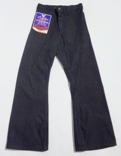 Vintage 70s NWT Creighton DUNGAREES Flared BELL BOTTOM Hippie Jeans 28