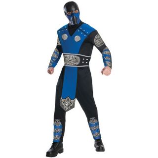 Adult Mortal Kombat Sub Zero Mens Costume Blue Combat New