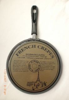  Non stick Nonstick French Crepe Pan Pancake Griddle EZ Recipe On Back