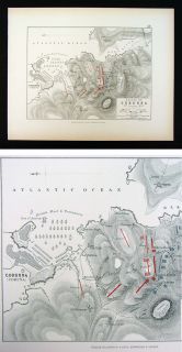  Alison Military Map   Napoleon Battle of Corunna 1809   Galicia Spain