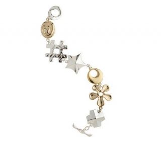 RLM Studio Sterling & Brass Symbol Link Bracelet —