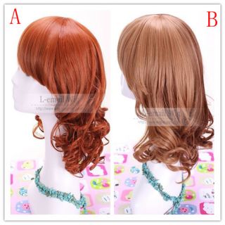 35cm Lolita medium curly cos cosplay hair wig 2 styles C25019