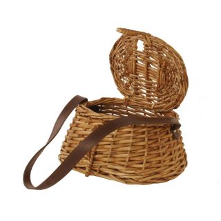 Creel Wicker Fishing Wald Imports Willow Leather Strap 