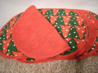  Christmas Reversible Placemats & 10 Matching Napkins, Cotton