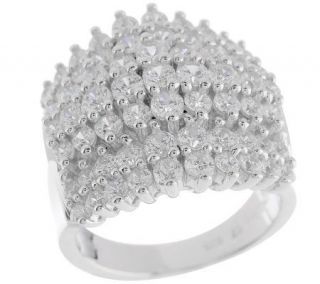 Diamonique Sterling 2.75 cttw Bold Pave Elevation Ring —