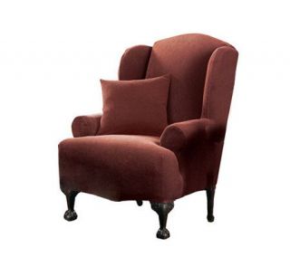 Sure Fit Stretch Pique Wing Chair Slipcover —