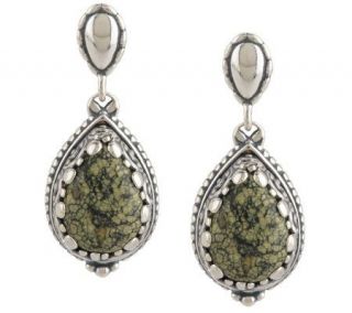 Carolyn Pollack Sterling Green Goddess Earrings —